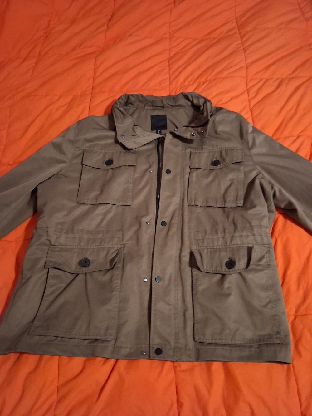 H&M Mens Utility Field Jacket 4 Snap Pockets Zipper Broken Excellent Conditon